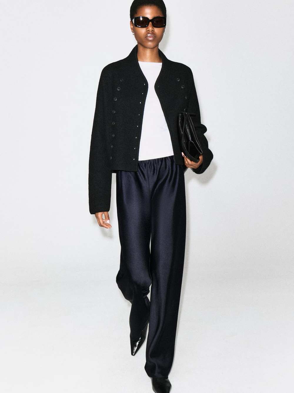 NWT (size 10P) COS SATIN WIDE-LEG PANTS - Picture 2 of 8